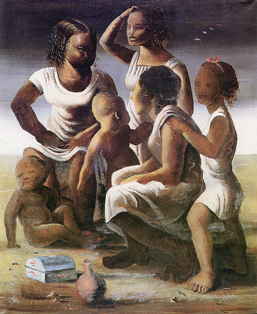 Artist Candido Portinari painting family