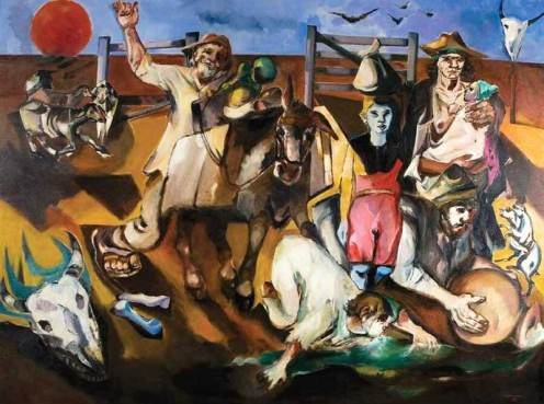  Artist Candido Portinari painting peasants and drought in Nordeste