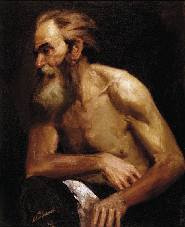 Artist Candido Portinari painting  Old man